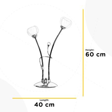 ONLI - Bordslampa WENDY 2xE14/6W/230V 60 cm skinande krom