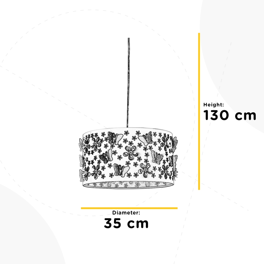 ONLI - Ljuskrona för barn TITILLA 1xE27/22W/230V lila/vit