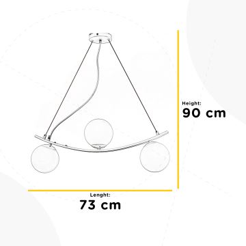 ONLI - Ljuskrona med textilsladd TRIO 3xE14/6W/230V vit