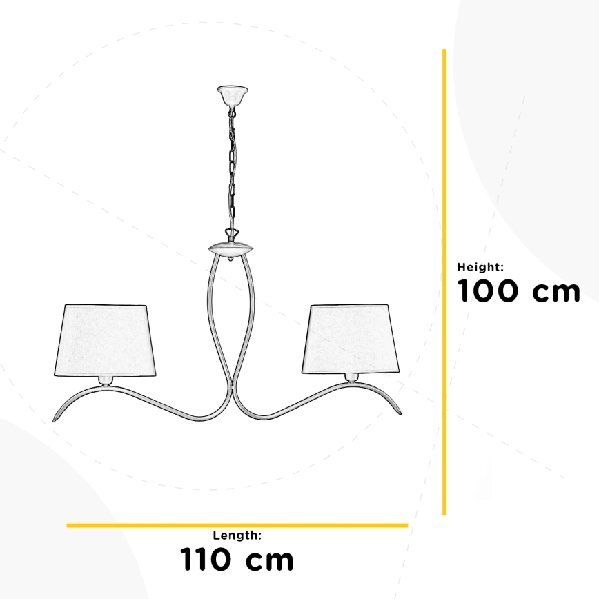 ONLI - Ljuskrona på kedja ZEN 2xE27/22W/230V