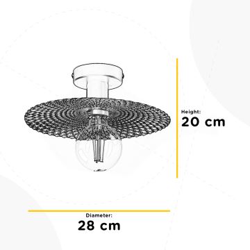 ONLI - Taklampa GOLDEN 1xE27/22W/230V diameter 28 cm guld/svart