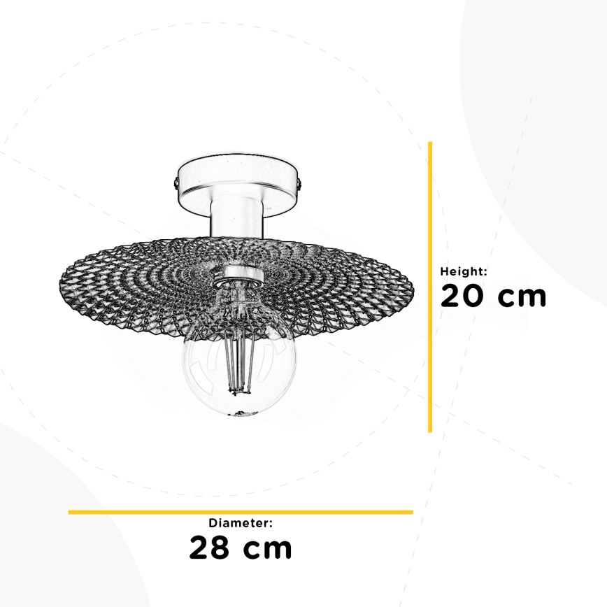 ONLI - Taklampa GOLDEN 1xE27/22W/230V diameter 28 cm guld/svart