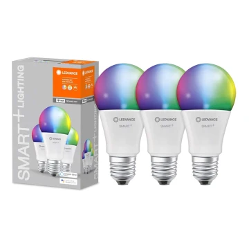 PAKET 3x Dimbar RGBW LED-lampa SMART+ E27/9W/230V 2700K-6500K - Ledvance