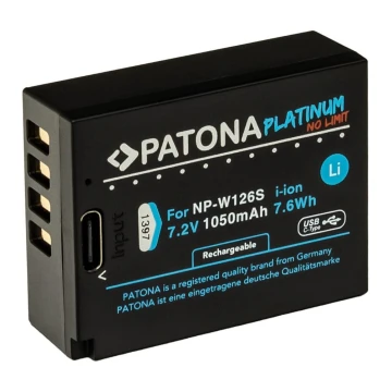 PATONA - Ackumulator Fuji NP-W126S 1050mAh Li-Ion Platinum USB-C laddar