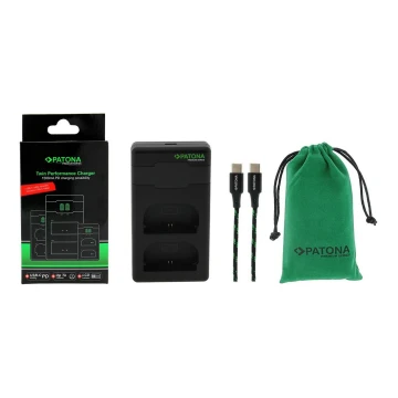 PATONA - Fast charger Dual Canon LP-E6 + kabel USB-C 0,6m