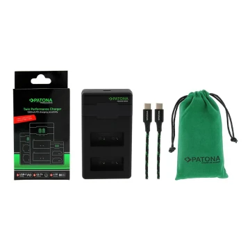 PATONA - Fast charger Dual Fuji NP-W126 + kabel USB-C 0,6m