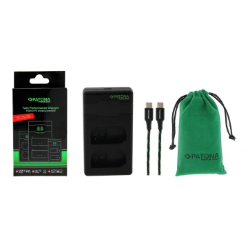 PATONA - Fast charger Dual Nikon EN-EL15/EN-EL15C + kabel USB-C 0,6m