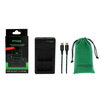 PATONA - Fast charger Dual Panasonic DMW-BLF19 + kabel USB-C 0,6m