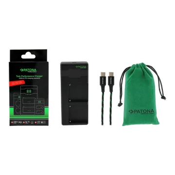 PATONA - Fast charger Dual Sony F550/F750/F970/FM50 + kabel USB-C 0,6m