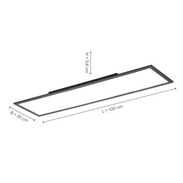 Paul Neuhaus 16533-16-O - LED ljusreglerad fastsatt panel  FLAT LED/24W/230V 2700-5000K svart  + fjärrkontroll