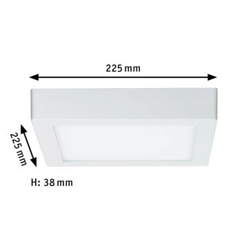 Paulmann 70645 - LED/12,5W Taklampa LUNAR 230V 22,5x22,5 cm vit