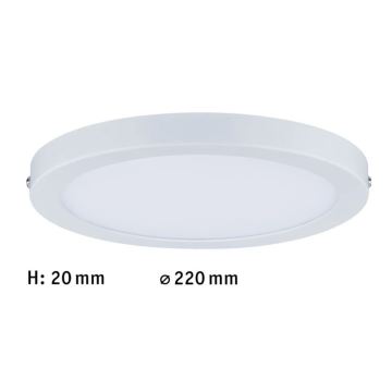 Paulmann 70868 - LED/18,5W Ljusreglerad panel ATRIA 230V 2700K bíá