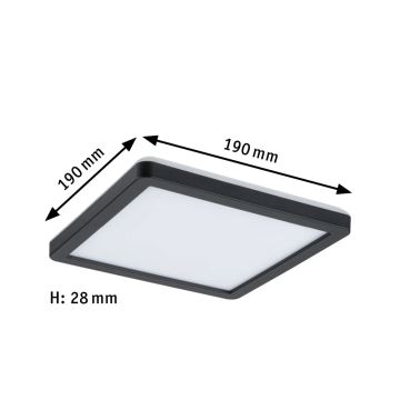 Paulmann 71014 - LED/11,2W Fäst panel ATRIA 230V 4000K 19x19 cm svart