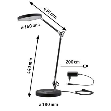 Paulmann 78010 - LED/11W Dimbar touch bordslampa NUMIS 230V 2700/4000/6500K svart