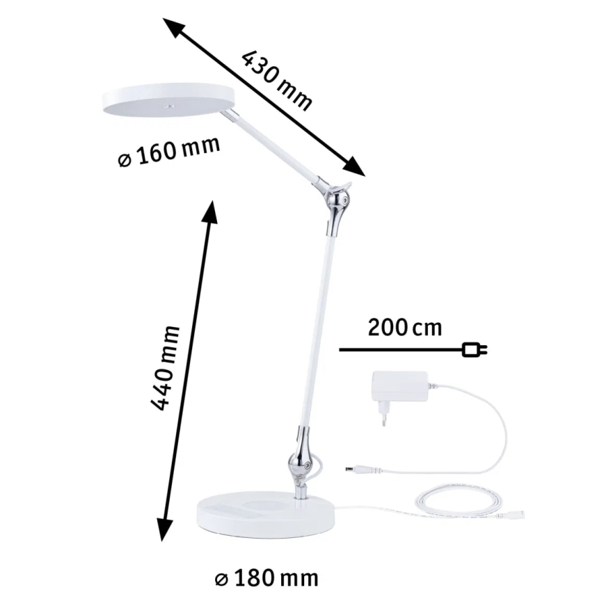 Paulmann 78011 - LED/11W Dimbar touch bordslampa NUMIS 230V 2700/4000/6500K vit