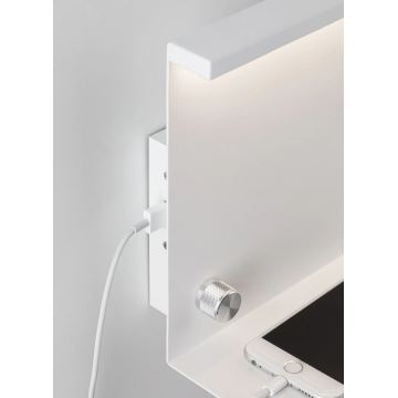 Paulmann 78916 - LED/4,5W Ljusreglerad belysning med en hylla och USB JARINA 230V vit