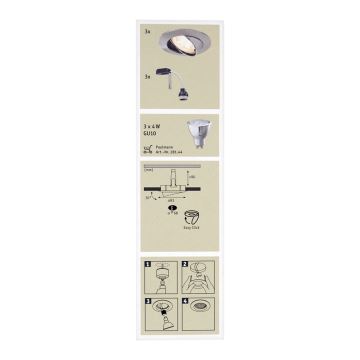 Paulmann 92533 - SET 3xLED-GU10/4W Infälld Belysning PREMIUM LINE 230V