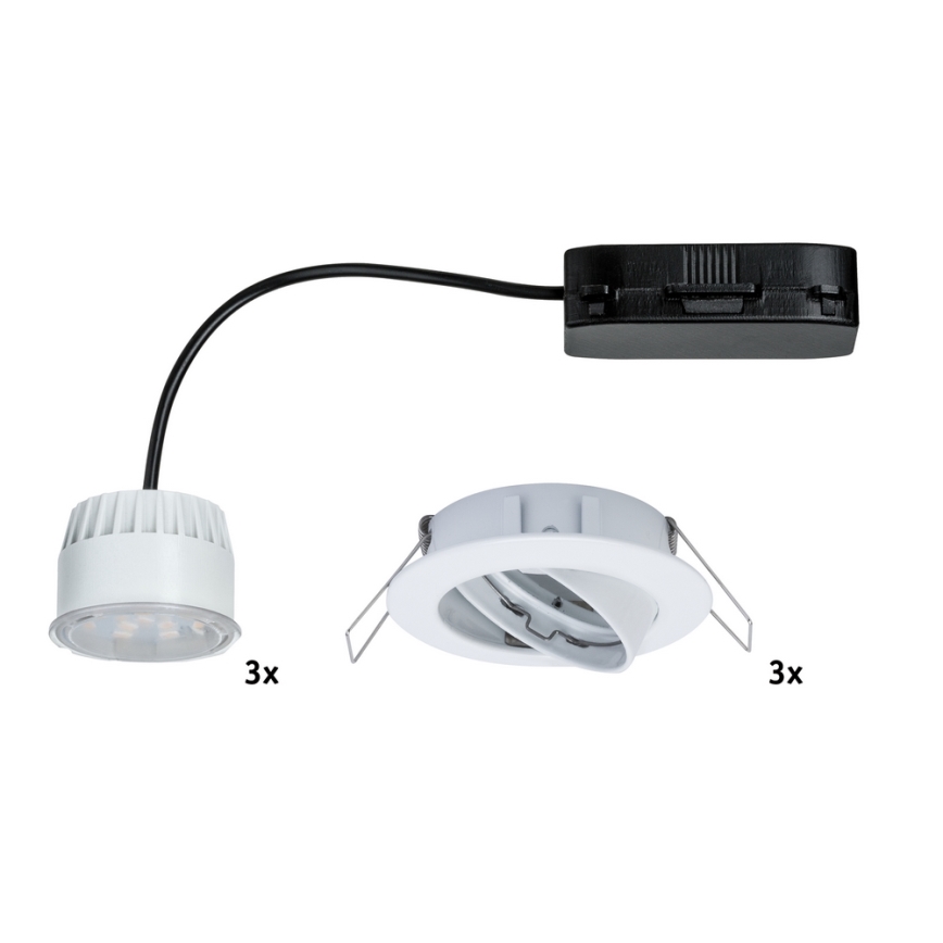 Paulmann 92765 - KIT 3xLED/6,8W Badrum infälld lampa COIN 230V