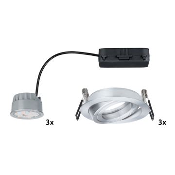 Paulmann 92817 - KIT 3xLED/7W IP23 Ljusreglerad hängande badrumslampa COIN 230V