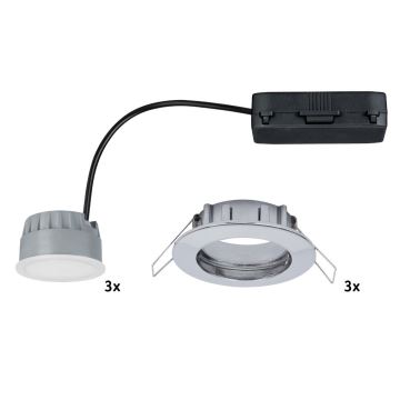 Paulmann 92829 - KIT 3x LED/6,8W IP44 Dimbar taklampa för badrum COIN 230V