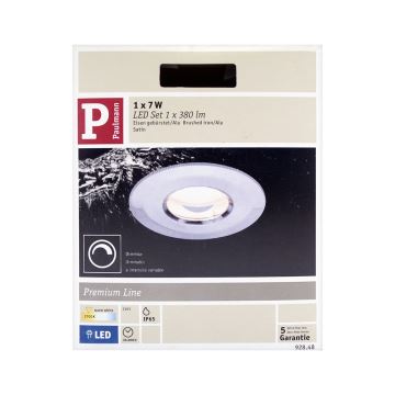 Paulmann 92848 - LED infälld Badrumbelysning COIN 1xLED/7W/230V IP65