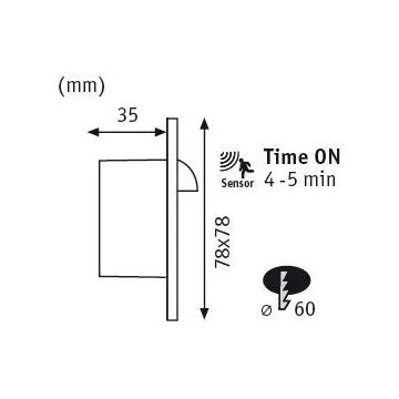 Paulmann 92923 - LED/1,1W Trappbelysning med sensor WAND 230V 2700K