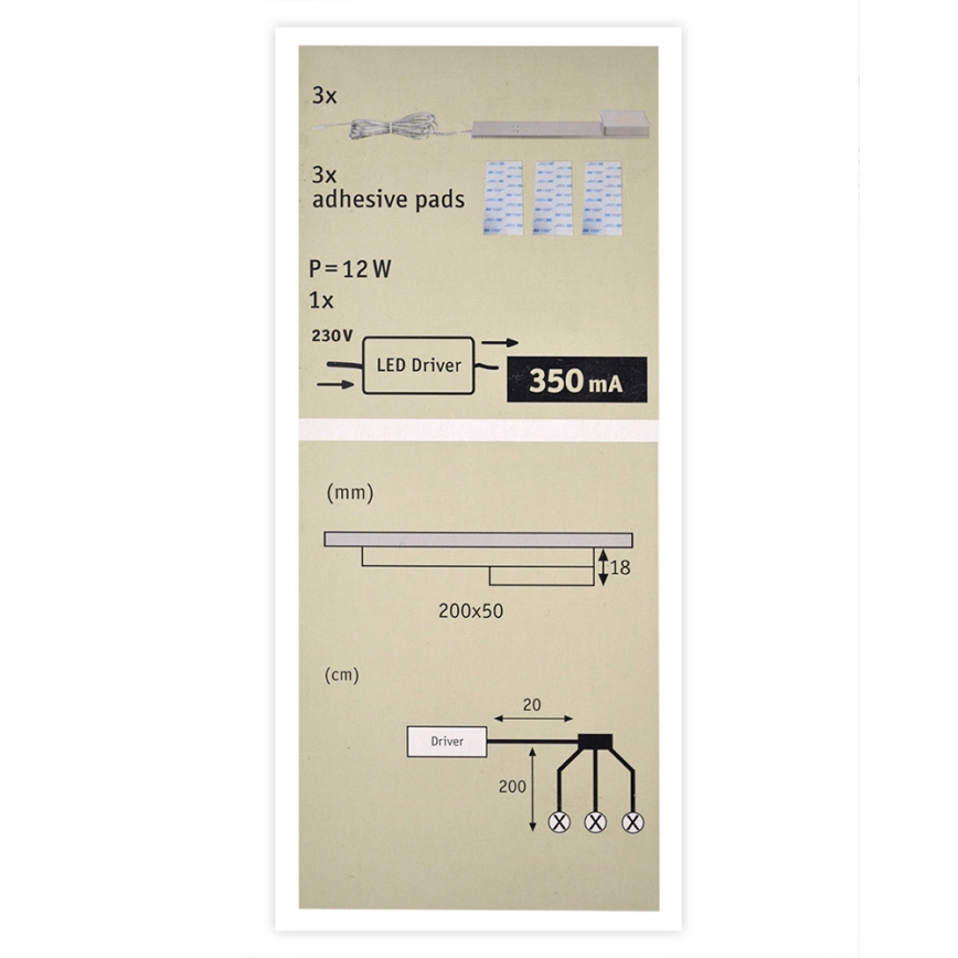 Paulmann 93566 - UPPSÄTTNING 3xLED/3,2W Möbelbelysning SETUP 230V