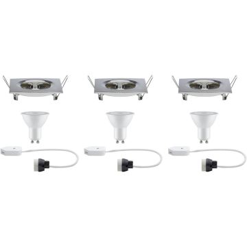 Paulmann 93615 - SET 3x LED/7W IP44 Dimbar infälld Badrumbelysning