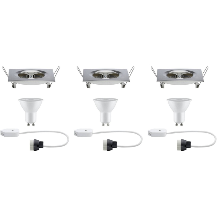 Paulmann 93615 - SET 3x LED/7W IP44 Dimbar infälld Badrumbelysning