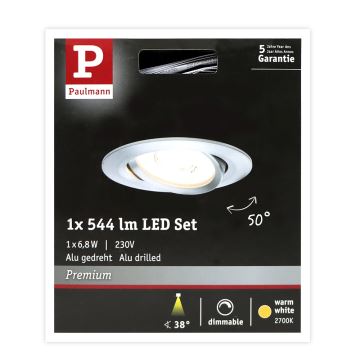 Paulmann 93946 - LED/6,8W IP23 Ljusreglerad hängande badrumslampa COIN 230V