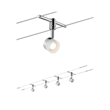 Paulmann 94080 - KIT 4xLED/4,8W Spotlight för skensystem STAGE 230V skinande krom