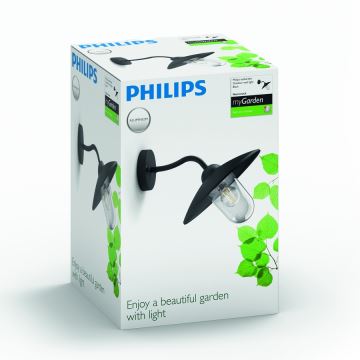 Philips 01643/30/PN - Utomhus Väggbelysning HAMMOCK 1xE27/60W/230V