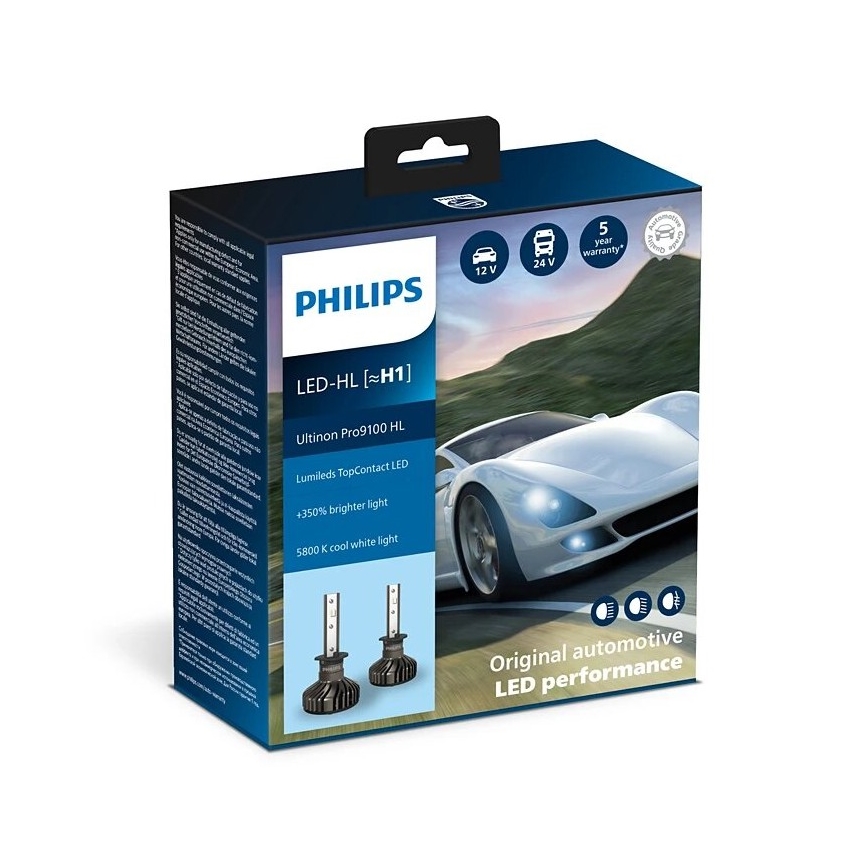 Philips 11258U91X2 - KIT 2x LED Bilglödlampa Ultinon Pro9100 H1 P14,5s/13,2W/12/24V 5800K