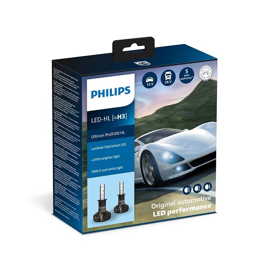 Philips 11336U91X2 - KIT 2x LED Bilglödlampa Ultinon Pro9100 H3 PK22s/13,2W/12/24V 5800K