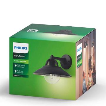 Philips 17381/30/PN - Utomhus Väggbelysning COMORANT 1xE27/42W/230V IP44