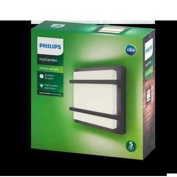 Philips 17394/93/P3 – Utomhus Väggbelysning PETRONIA LED/12W IP44