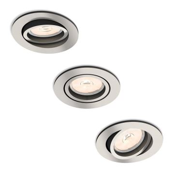 Philips 50393/17/PN - SET 3x Infälld Belysning DONEGAL 1xGU10/5,5W/230V