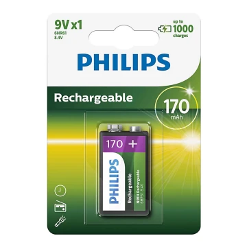 Philips 9VB1A17/10 - Laddningsbara Batterier MULTILIFE NiMH/9V/170 mAh