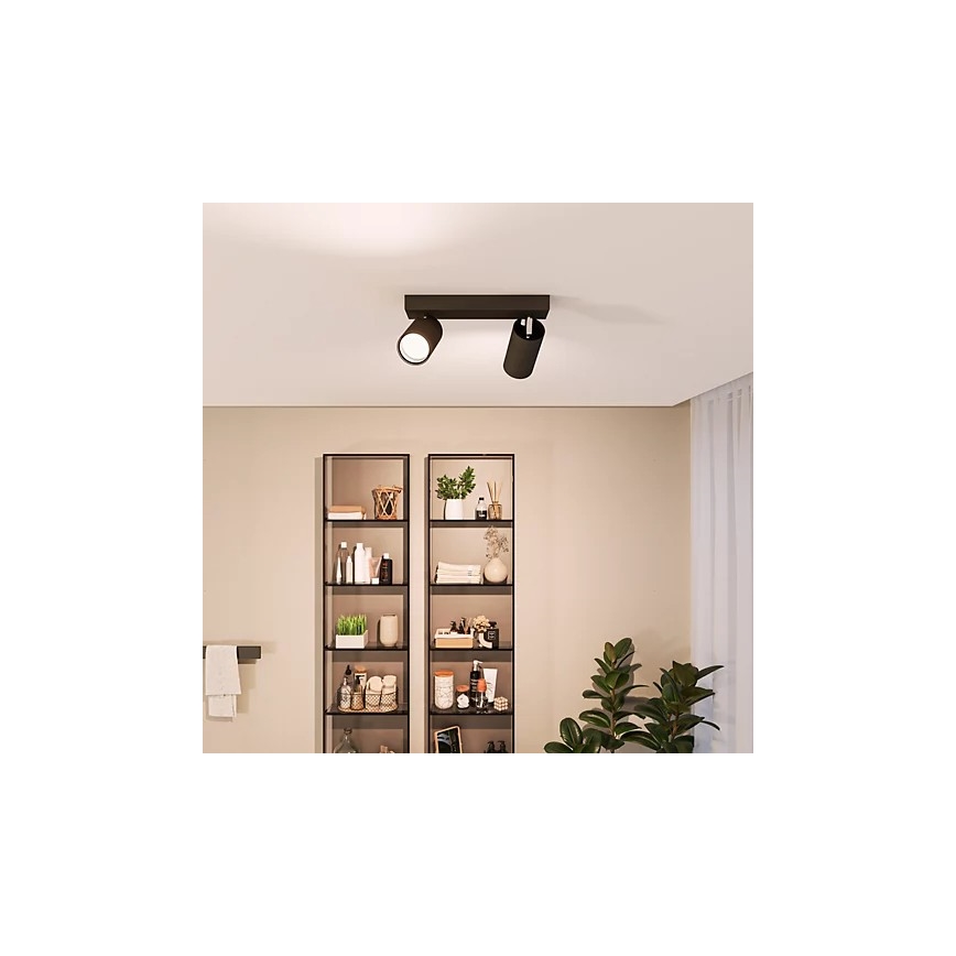 Philips - Badrumsspotlight IDRIS 2xGU10/5W/230V IP44 svart