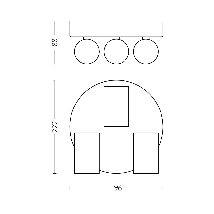 Philips - Badrumsspotlight IDRIS 3xGU10/5W/230V IP44 svart/guld