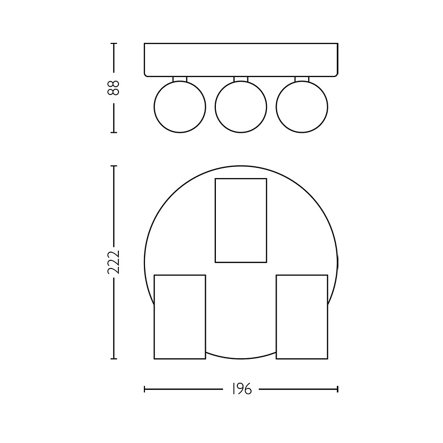 Philips - Badrumsspotlight IDRIS 3xGU10/5W/230V IP44 svart