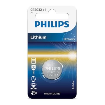 Philips CR2032/01B - Litium knappcellsbatterier CR2032 MINICELLS 3V 240mAh