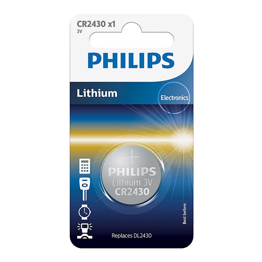 Philips CR2430/00B - Litium knappcellsbatterier CR2430 MINICELLS 3V 300mAh