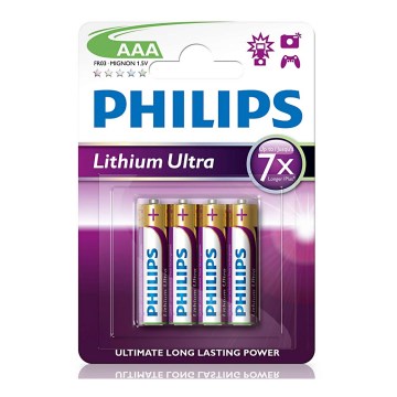 Philips FR03LB4A/10 - 4 st Lithium Batterier AAA LITHIUM ULTRA 1,5V 800mAh