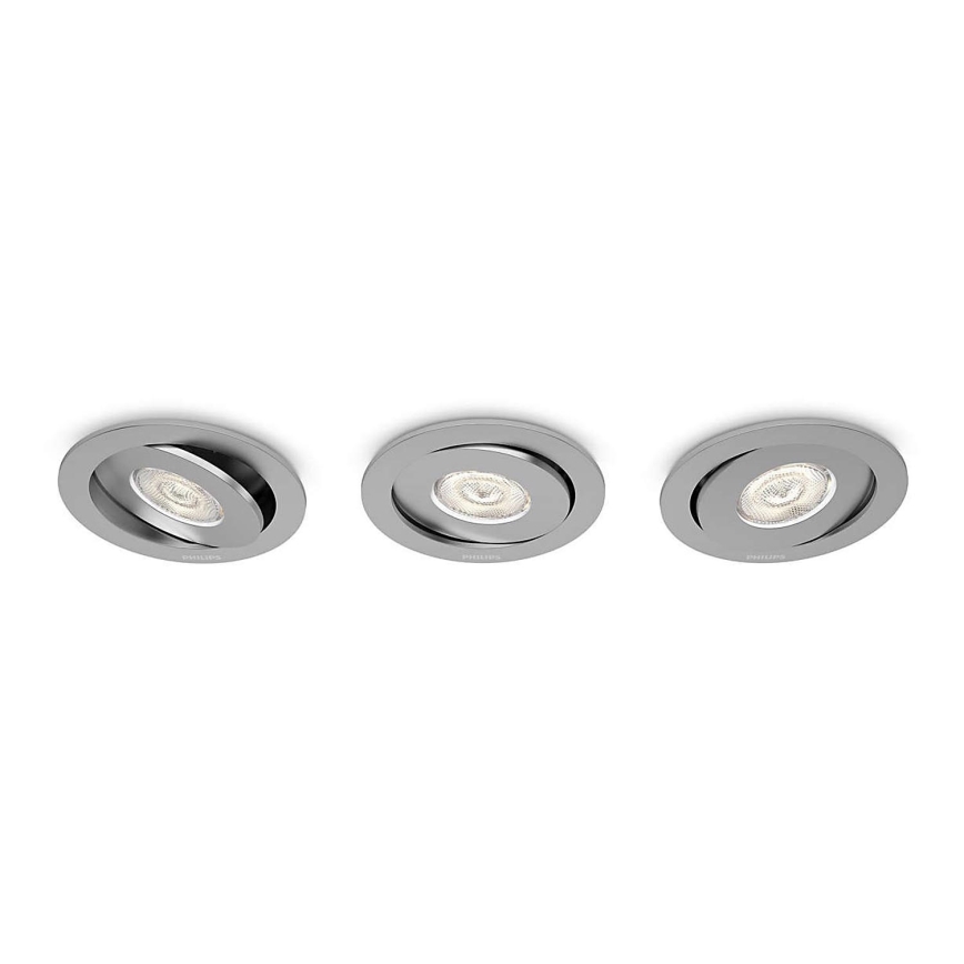 Philips - KIT 3x Dimbar infälld LED belysning/4,5W/230V