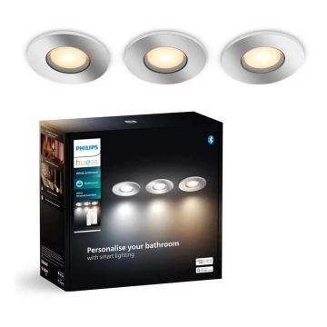 Philips - KIT 3x Infälld dimbar LED badrumsbelysning Hue ADORE BATHROOM 1xGU10/4,2W/230V 2200-6500K IP44