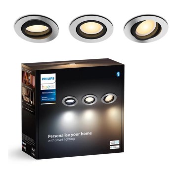 Philips - KIT 3x LED Dimbar infälld belysning Hue MILLISKIN 1xGU10/4,2W/230 2200-6500K