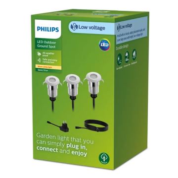Philips - KIT 3x LED infälld lampa för utomhusbruk SPORE LED/1W/24/230V IP67