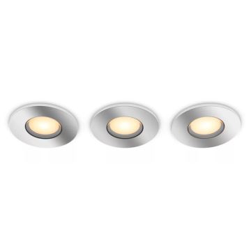 Philips - KIT 3x Infälld dimbar LED badrumsbelysning Hue ADORE BATHROOM 1xGU10/4,2W/230V 2200-6500K IP44