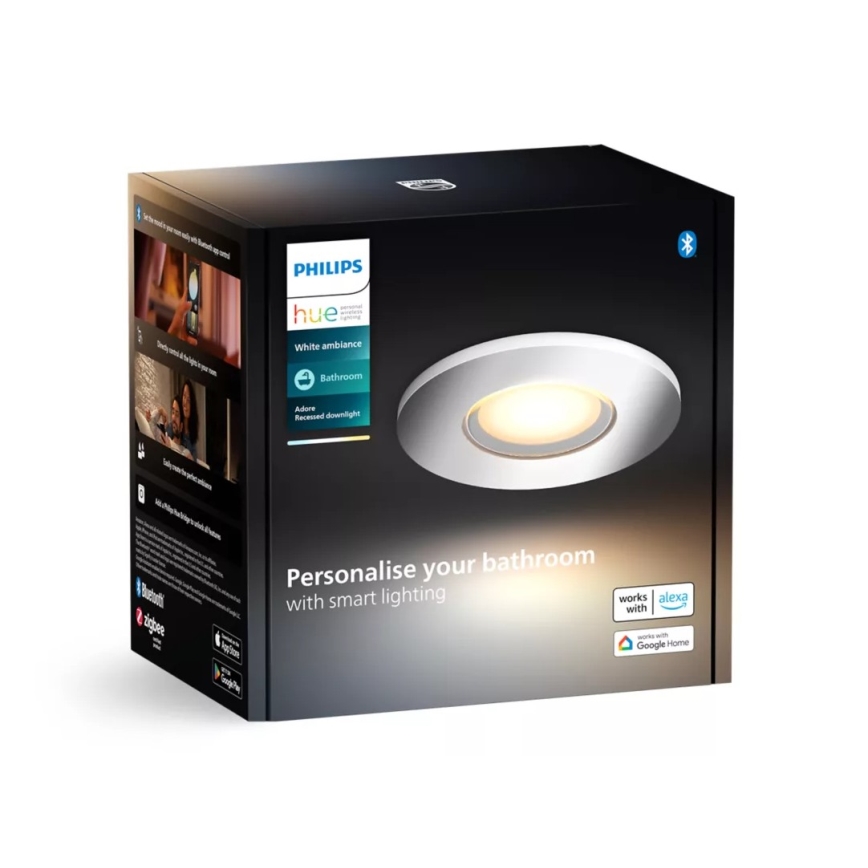 Philips - Infälld dimbar LED badrumsbelysning Hue ADORE BATHROOM 1xGU10/4,2W/230V 2200-6500K IP44